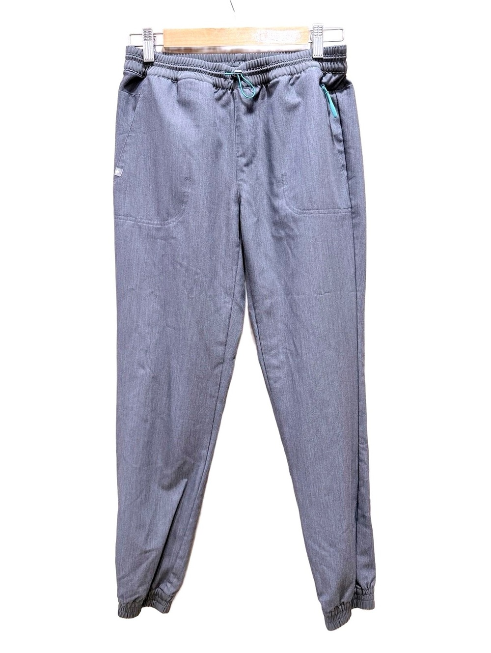 FIGS Technical Collection Women’s XS Gray Jogger Scrub Pants Orange Stripe